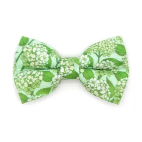 Pet Bow Tie - "Hydrangea Hill" - Botanical Green Cat Bow Tie / Spring   Summer Floral / For Cats   Small Dogs (One Size)