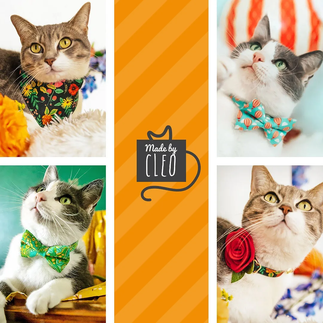 Pet Bow Tie - "Lemon Drops" - Rifle Paper Co® Light Blue w/ Lemons Cat Bow Tie / Spring   Summer / For Cats   Small Dogs (One Size)