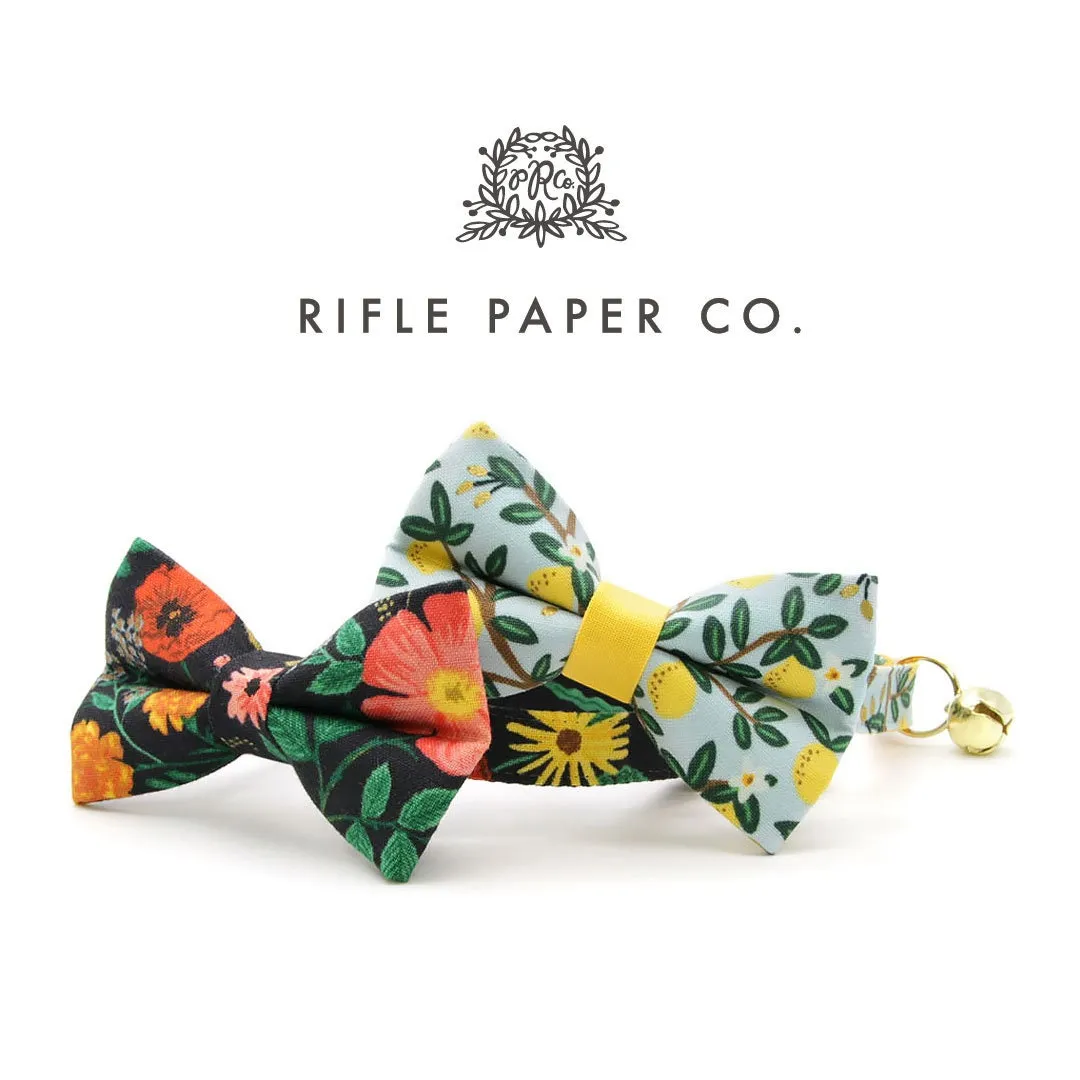 Pet Bow Tie - "Lemon Drops" - Rifle Paper Co® Light Blue w/ Lemons Cat Bow Tie / Spring   Summer / For Cats   Small Dogs (One Size)