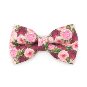Pet Bow Tie - "Pretty in Peony - Purple" - Peonies Cat Bow / Spring, Summer, Fall / For Cats   Small Dogs (One Size)