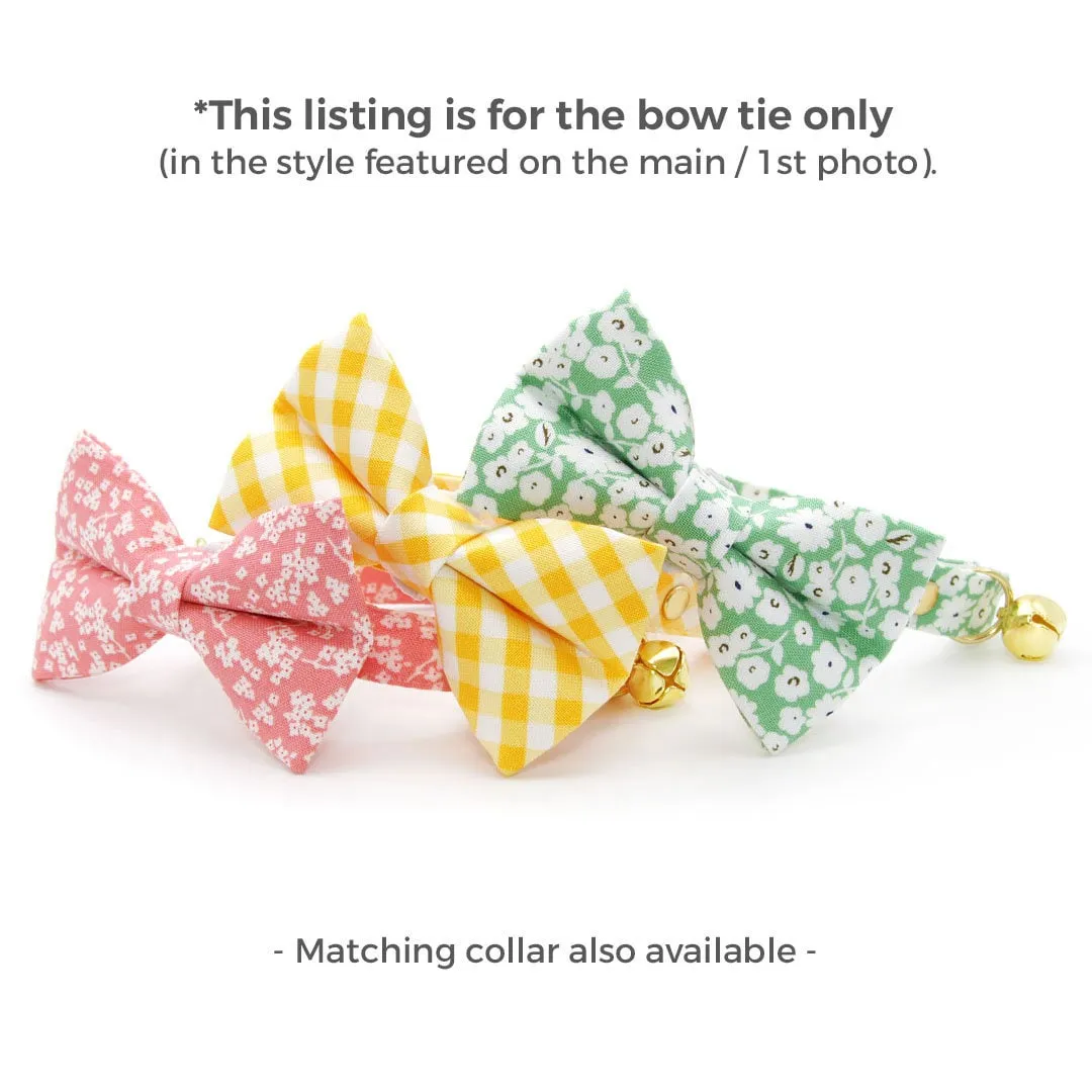 Pet Bow Tie - "Sakura" - Cherry Blossom Pink Floral Bow Tie / Spring, Easter, Wedding / For Cats   Small Dogs (One Size)