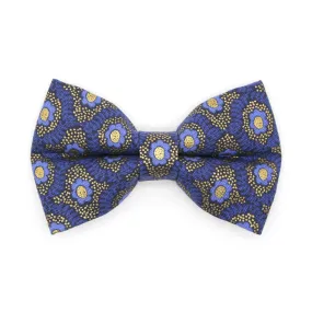 Pet Bow Tie - "Santorini" - Rifle Paper Co® Metallic Gold & Blue Cat Bow / For Cats   Small Dogs (One Size)