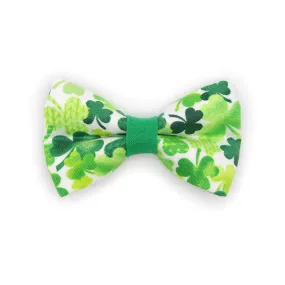 Pet Bow Tie - "Shamrock Spirit" - St. Patrick's Day Shamrock Cat Bow Tie / Irish, Clover / For Cats   Small Dogs (One Size)