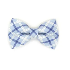 Pet Bow Tie - "Skye" - Light Blue Plaid Cat Bow Tie / Wedding, Winter, Preppy / For Cats   Small Dogs (One Size)