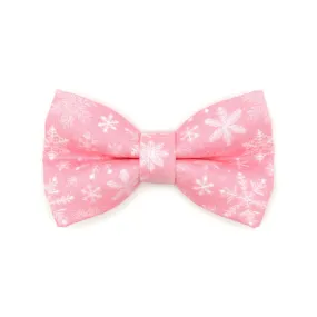 Pet Bow Tie - "Snowflakes - Sugar Pink" - Snowflake Cat Bow Tie / Christmas, Holiday, Winter / For Cats   Small Dogs (One Size)