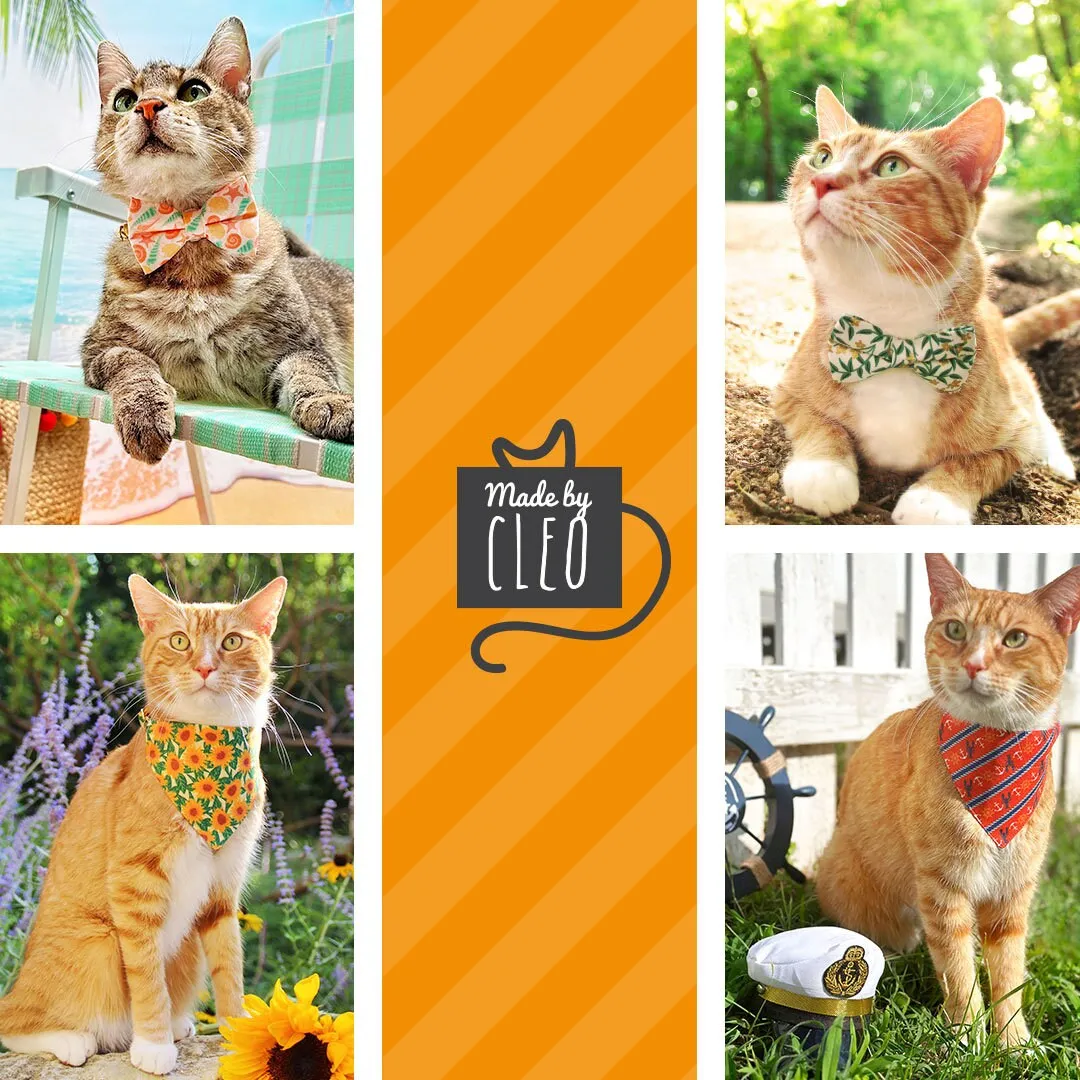Pet Bow Tie - "Sunflowers" - Yellow Floral Cat Bow / Summer, Fall, Wedding / For Cats   Small Dogs (One Size)