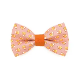 Pet Bow Tie - "Sweet Tooth" - Pink Halloween Candy Corn Bow Tie / For Cats   Small Dogs (One Size)