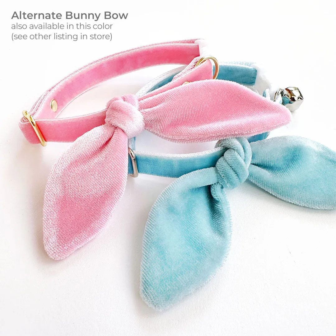 Pet Bow Tie - "Velvet - Ballet Pink" - Classic Light Pink Velvet Cat Bow Tie / For Cats   Small Dogs (One Size)