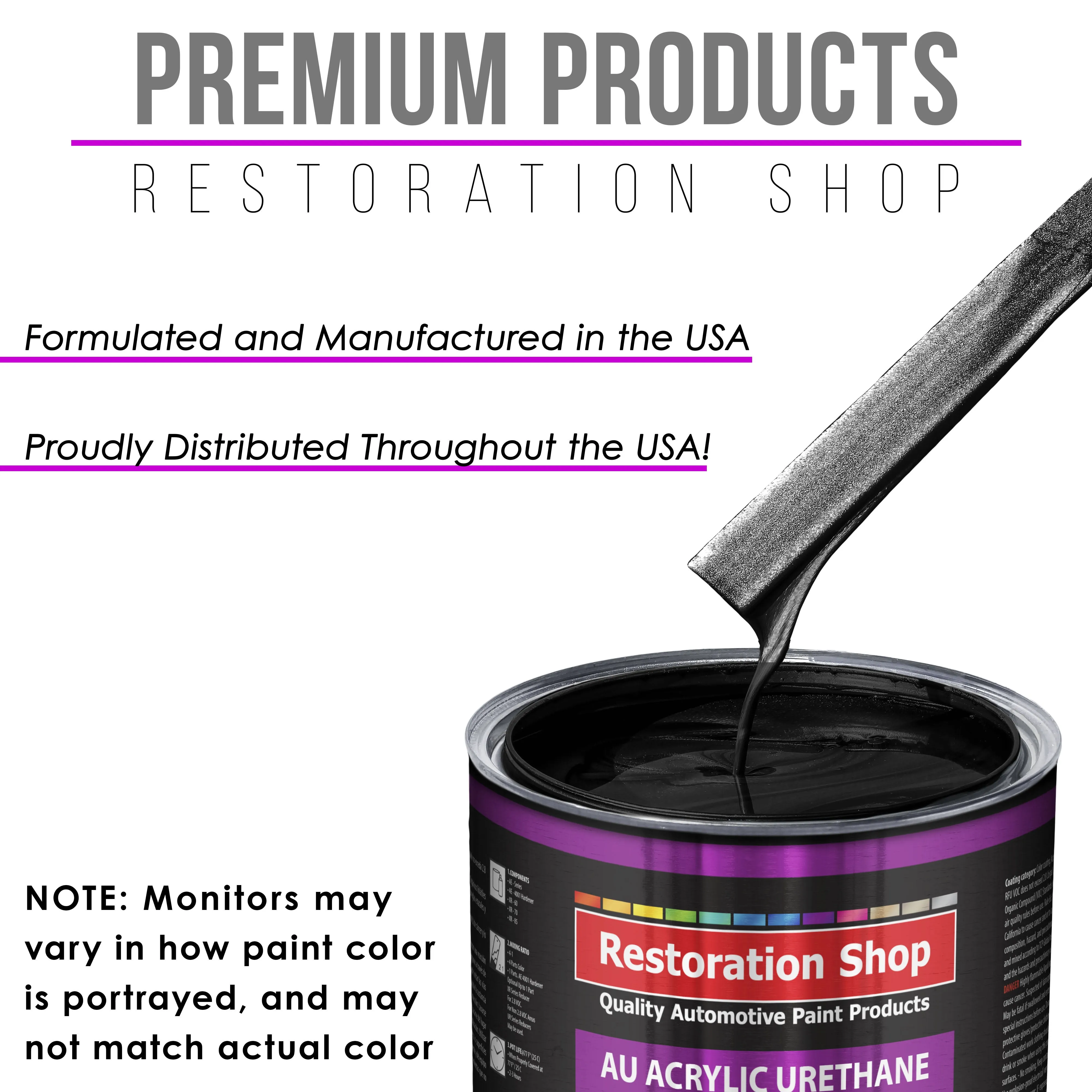 Phantom Black Pearl Acrylic Urethane Auto Paint - Complete Gallon Paint Kit - Professional Single Stage Automotive Car Coating, 4:1 Mix Ratio 2.8 VOC