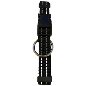 Reflective Dog Collar Small Black - High Visibility Adjustable Durable Safety Night Walks