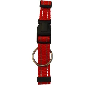 Reflective Dog Collar Small Red - High Visibility Adjustable Durable Safety Night Walks