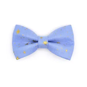 Rifle Paper Co® Pet Bow Tie - "Dusk" - Gold Stars on Periwinkle Blue Bow Tie for Cat / For Cats   Small Dogs (One Size)