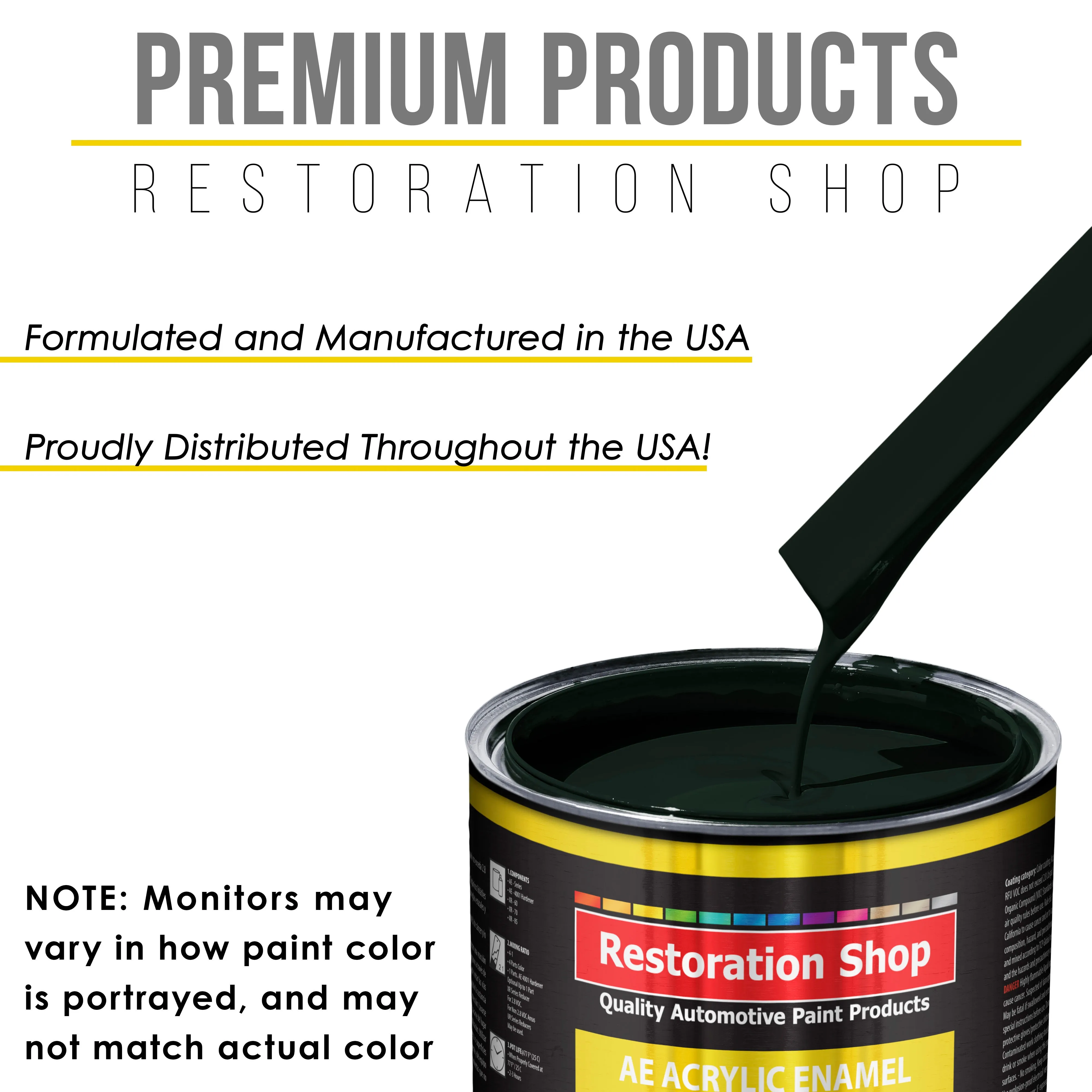 Rock Moss Green Acrylic Enamel Auto Paint - Complete Gallon Paint Kit - Professional Single Stage Automotive Car Truck Coating, 8:1 Mix Ratio 2.8 VOC