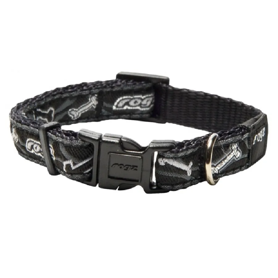 Rogz Fancy Collar Black Bones