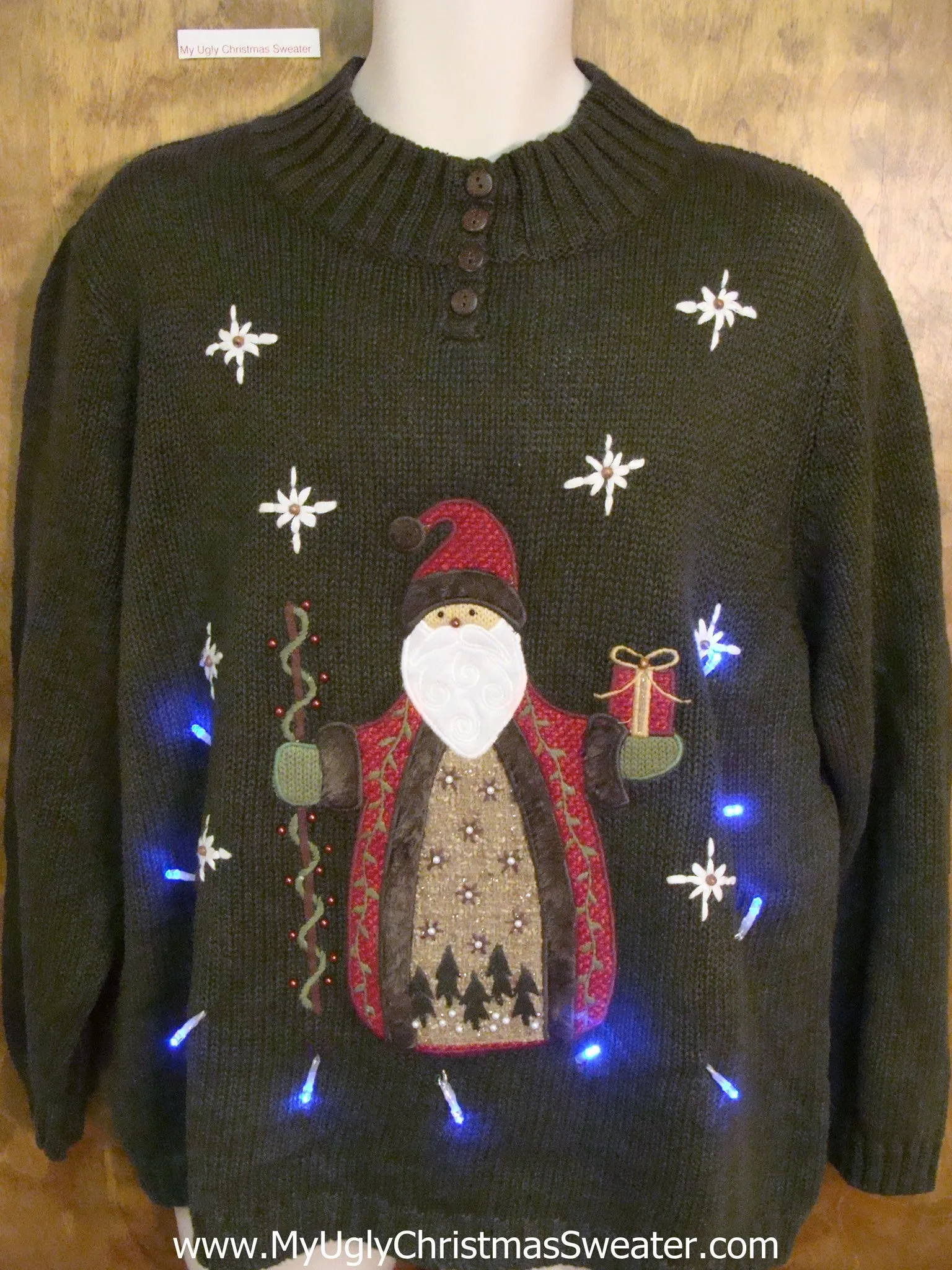 Santa the Wise Man Light Up Ugly Christmas Jumper
