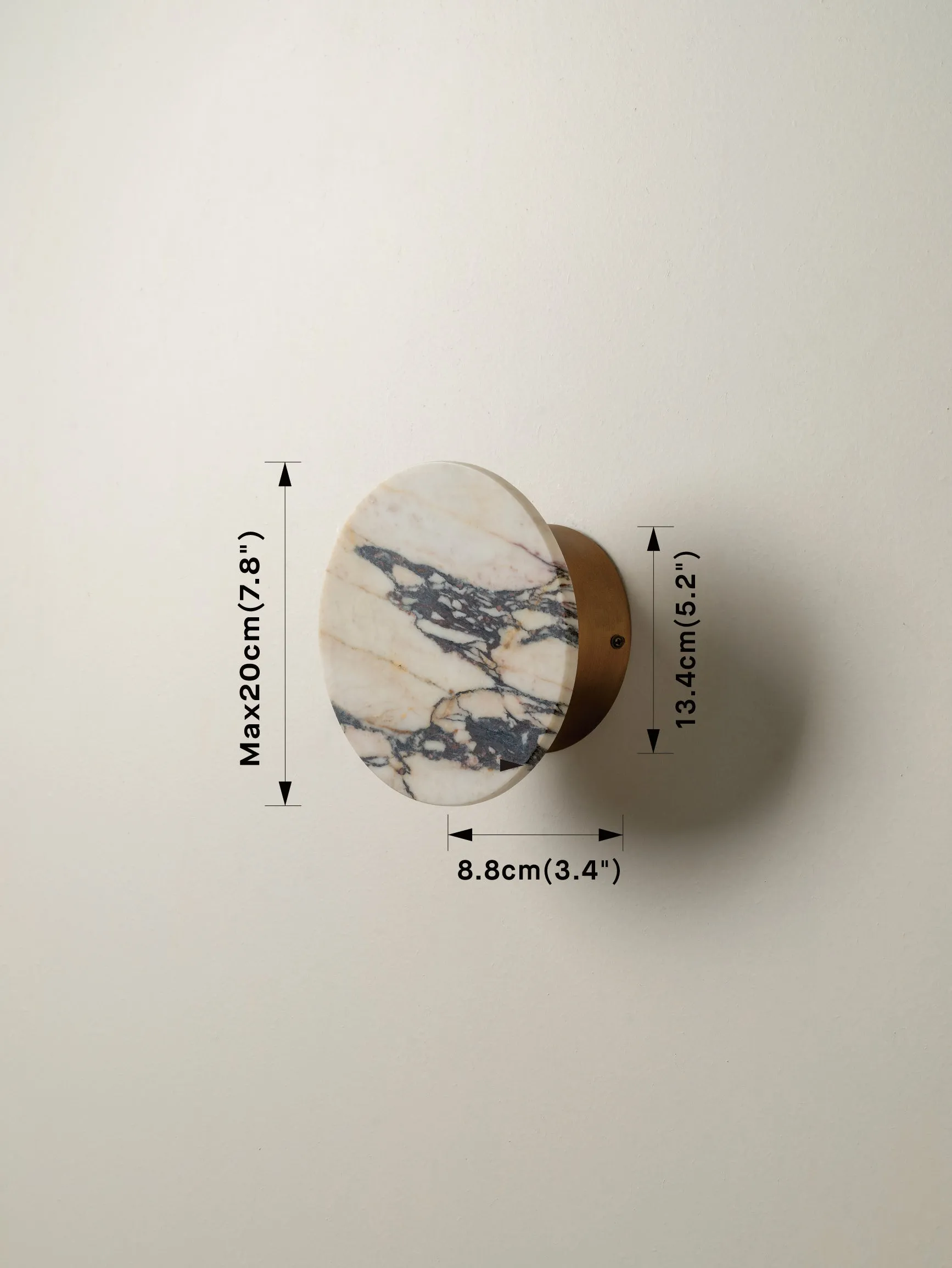 Santi - Calacatta Viola marble and aged brass wall light
