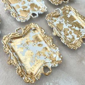 Small White Gilded Tray