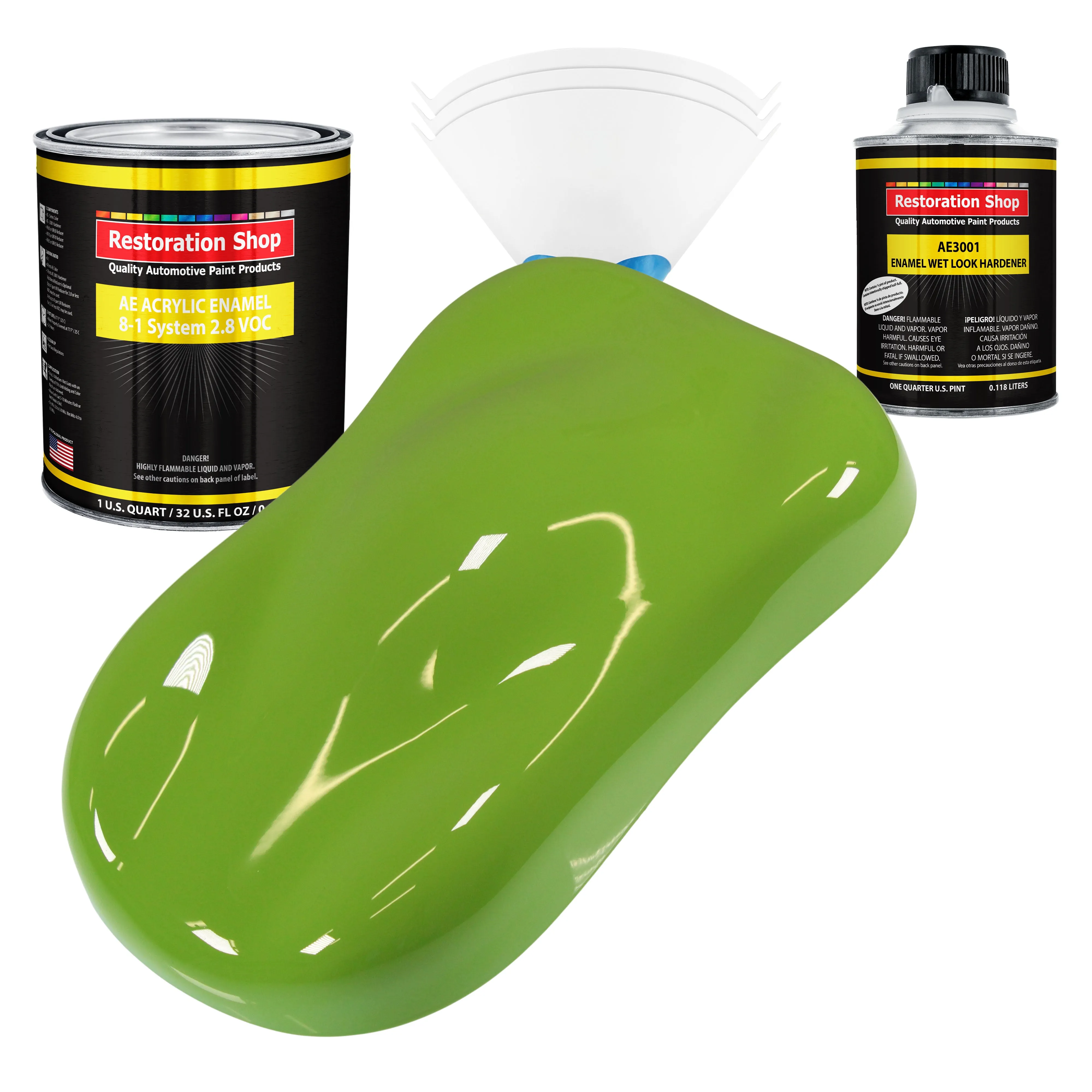 Sublime Green Acrylic Enamel Auto Paint - Complete Quart Paint Kit - Professional Single Stage Automotive Car Truck Coating, 8:1 Mix Ratio 2.8 VOC