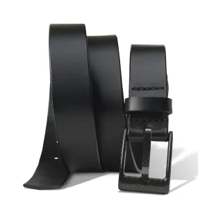 The Classified Dress Black Leather Belt by Nickel Smart®