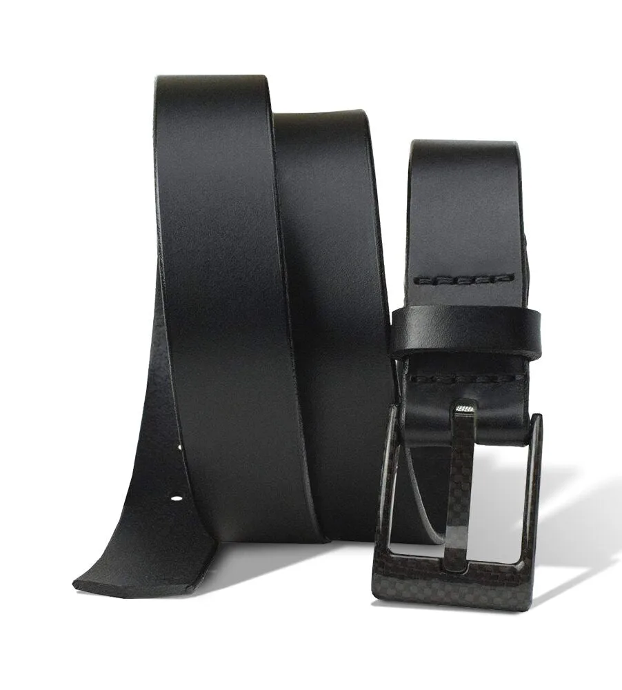The Classified Dress Black Leather Belt by Nickel Smart®