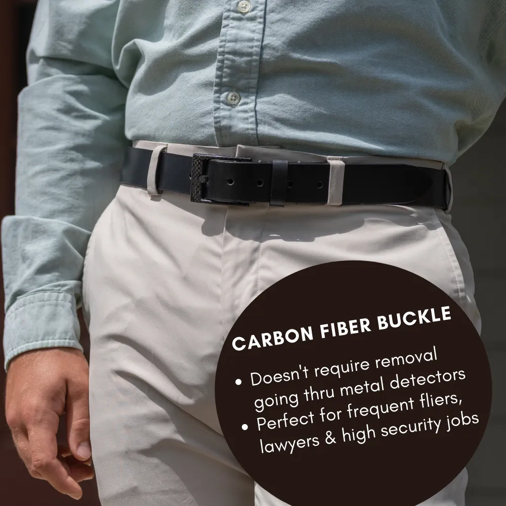 The Classified Dress Black Leather Belt by Nickel Smart®