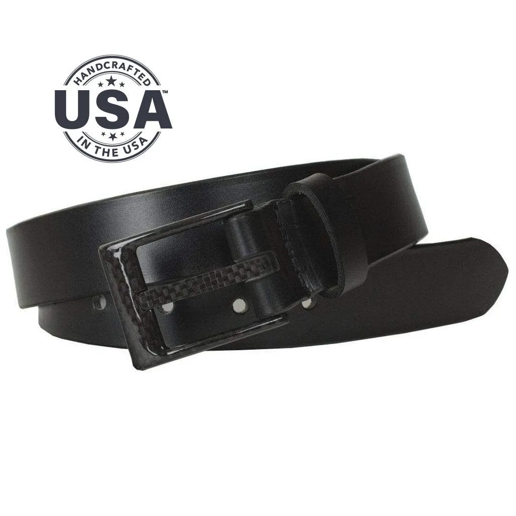 The Classified Dress Black Leather Belt by Nickel Smart®