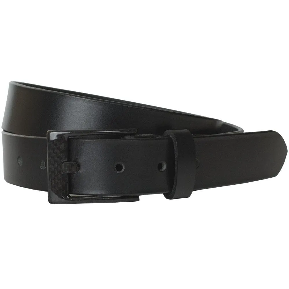 The Classified Dress Black Leather Belt by Nickel Smart®