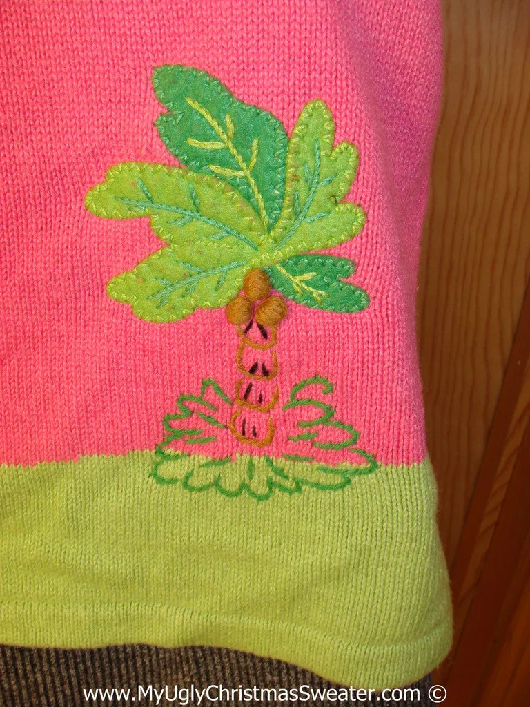 Tropical Themed 3D Ugly Christmas Sweater with Lights Flamingos (t6)
