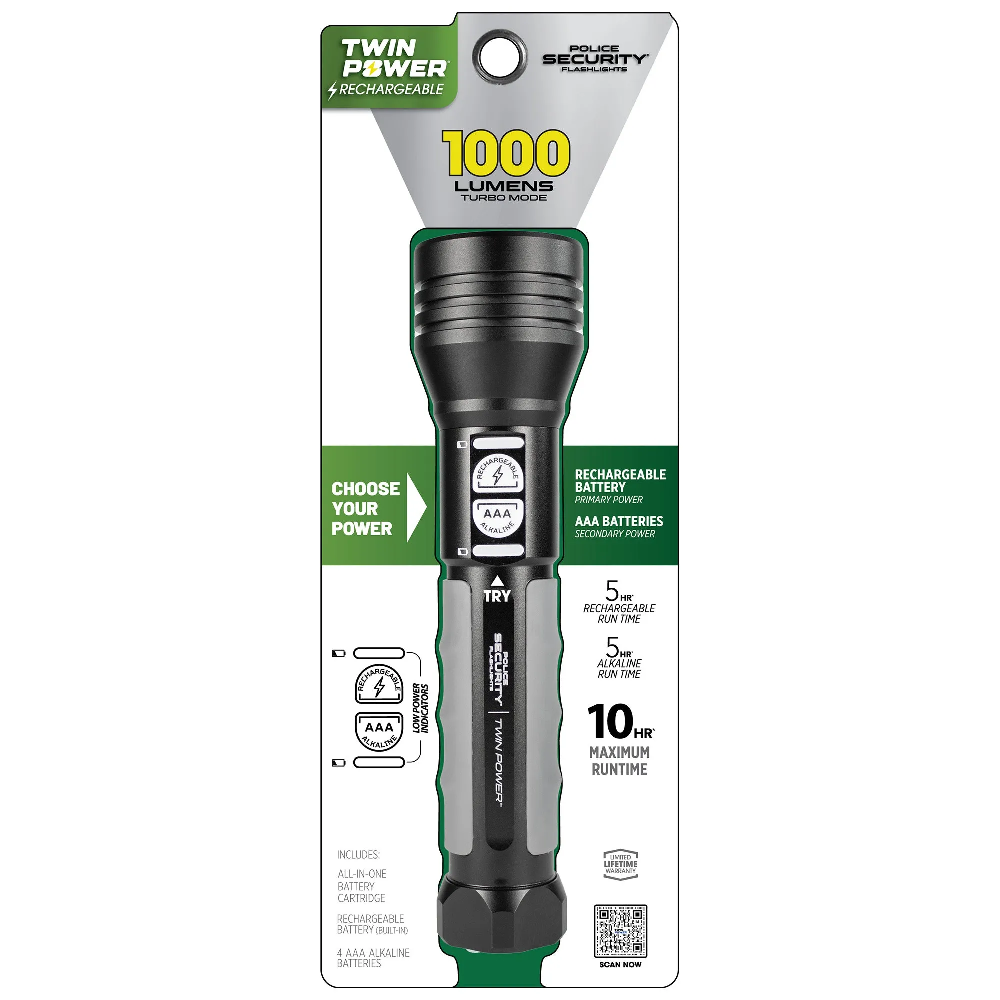 TWIN POWER 1000 LUMEN LED FLASHLIGHT