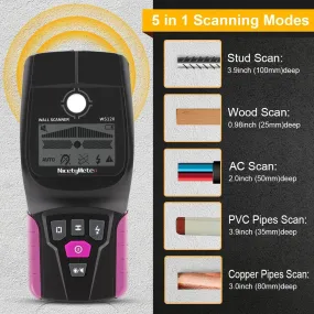 WS120 Multi-Scanner Stud Finder AC Wood Cable Wires Depth Tracker Plumbing Underground Wall Scanner LCD Beep