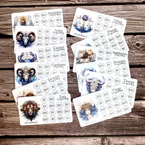 Zodiac Savings Challenge Cards